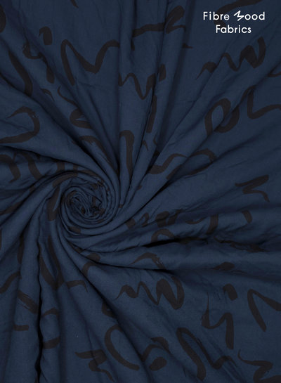 Fibremood Amber - navy strokes - lenzing ecovero viscose