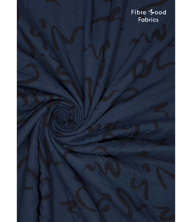 Fibremood Amber - navy strokes - lenzing ecovero viscose