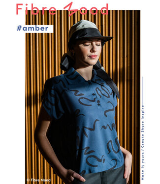 Fibremood Amber - navy strokes - lenzing ecovero viscose