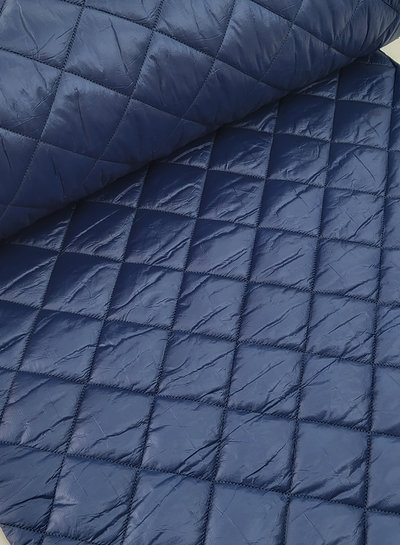 M. navy blue diamonds - quilted fabric - stepper