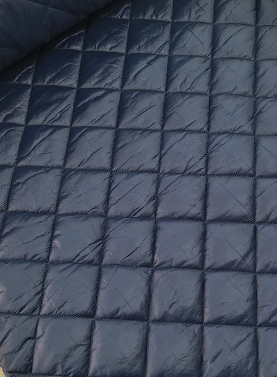 M. marineblauw diamonds  - gematelasseerde stof - stepper puffer
