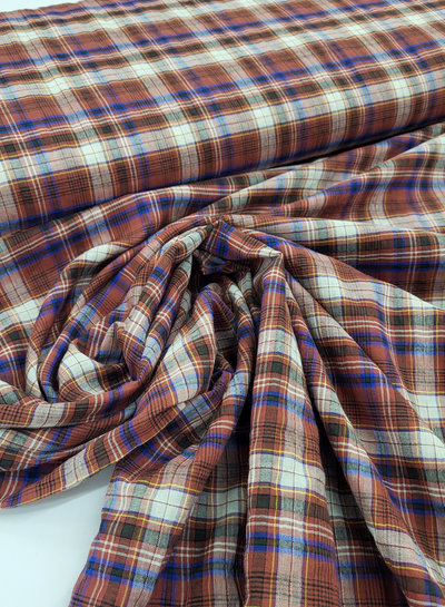 Bittoun marsala cobalt checks - cotton