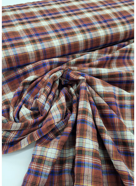 A la Ville marsala cobalt checks - cotton