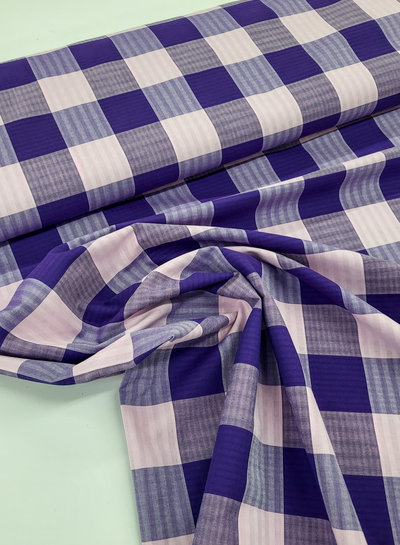 Bittoun purple pink tartan print - smooth cotton