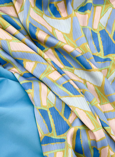 A la Ville aqua blue - 4-way stretch