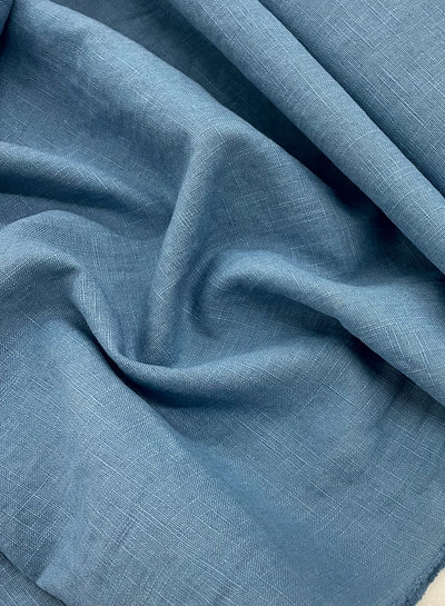 M. 100% washed linen blue