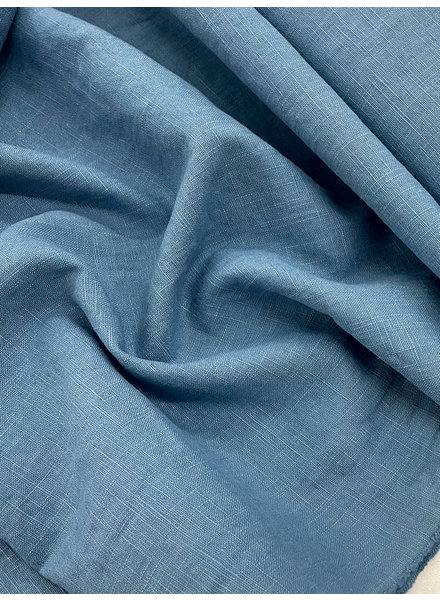 M. 100% washed linnen blauw
