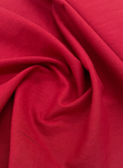 M. 100% washed linen red