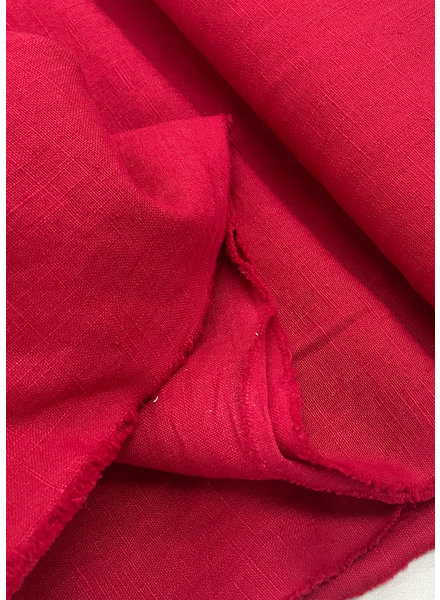 M. 100% washed linen red