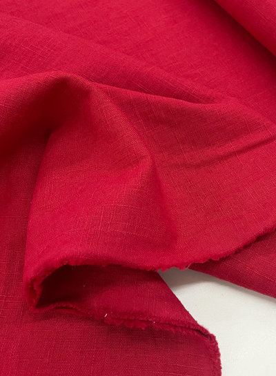 M. 100% washed linen red