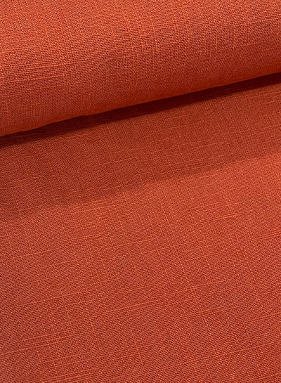 M. 100% washed linen - rust