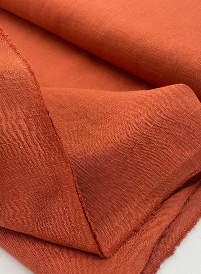 M. 100% washed linen - rust