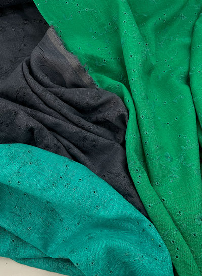 M. denim broderie linnen blend