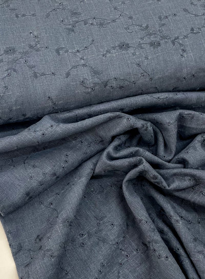 M. denim broderie linnen blend