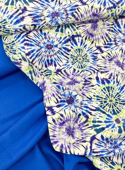 M. kobalt - mooie effen geweven viscose