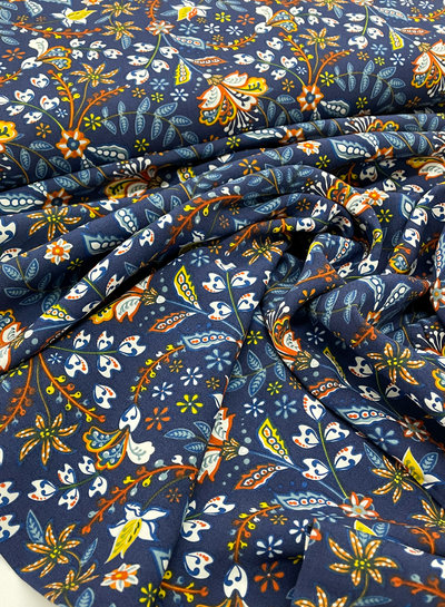 M. blue beautiful floral print - viscose