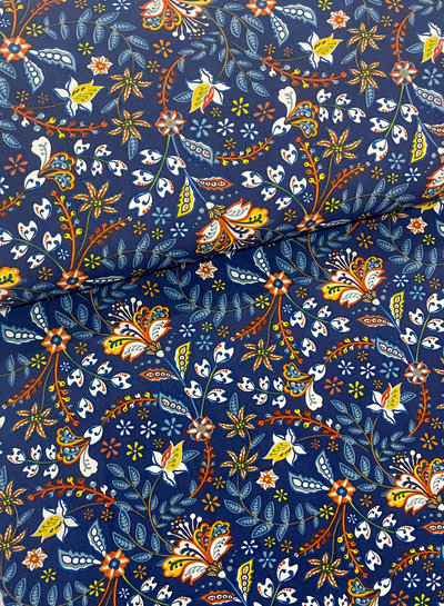 M. blue beautiful floral print - viscose