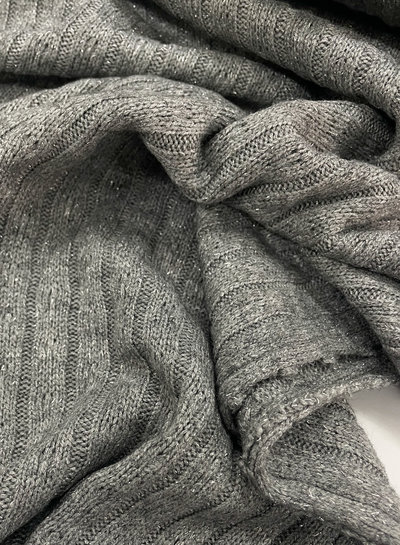 M. gray with lurex - soft knitted fabric