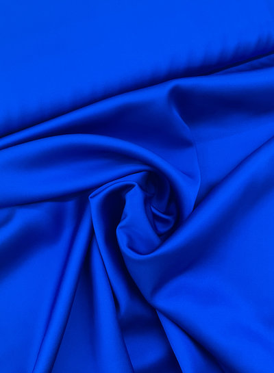 M. cobalt viscose satin