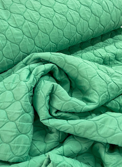 M. ocean green quilted supple fabric