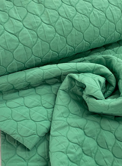 M. ocean green quilted supple fabric
