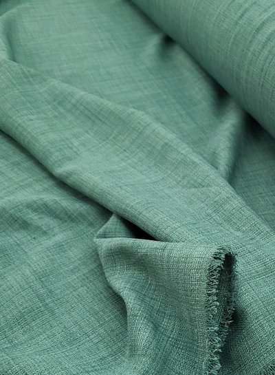 smokey green beautifully woven, supple decorative fabric