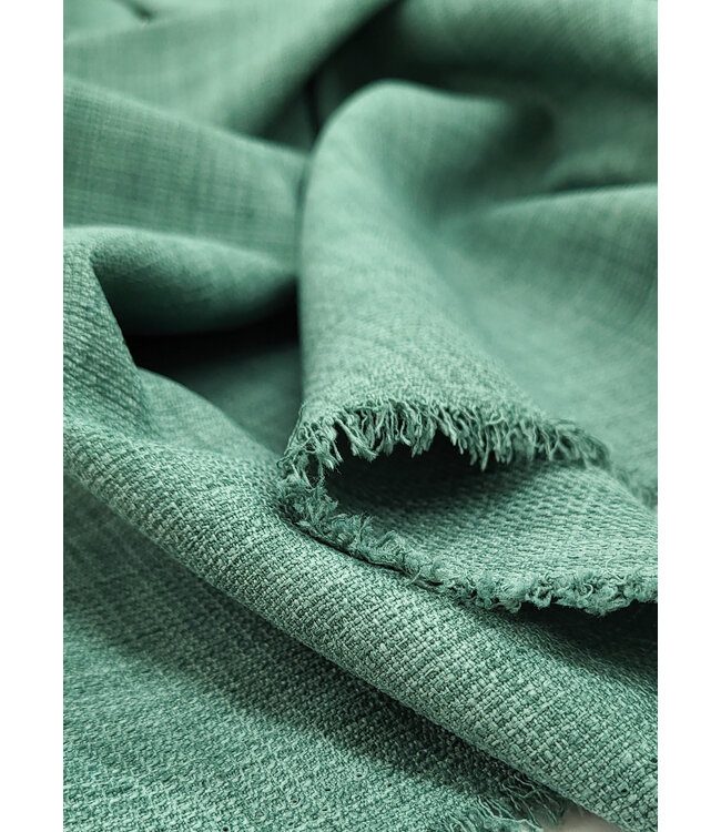 smokey green mooi geweven, soepele decostof