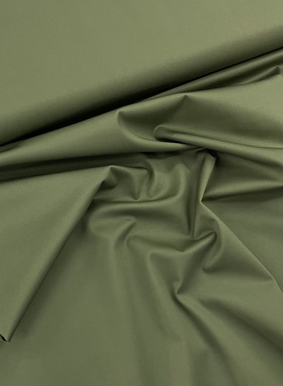 khaki katoen twill lichte stretch