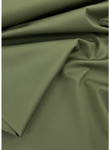 khaki katoen twill lichte stretch