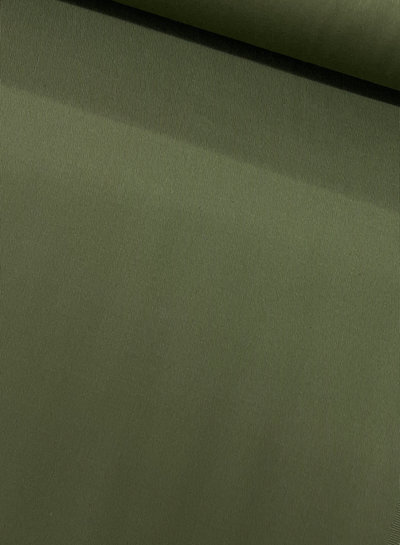 khaki katoen twill lichte stretch