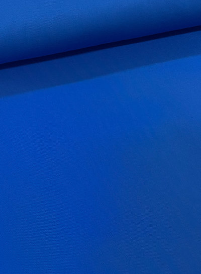 M. kobalt katoen twill lichte stretch