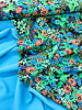 Bittoun green/blue/peach flowers - viscose linen