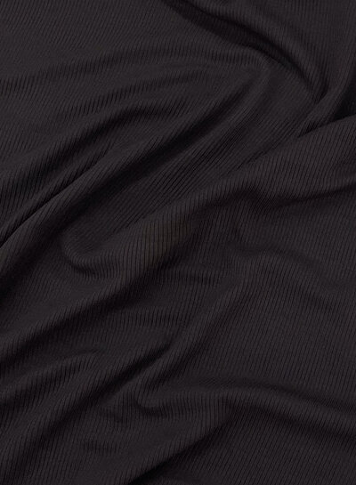 A la Ville zwart viscose ribtricot