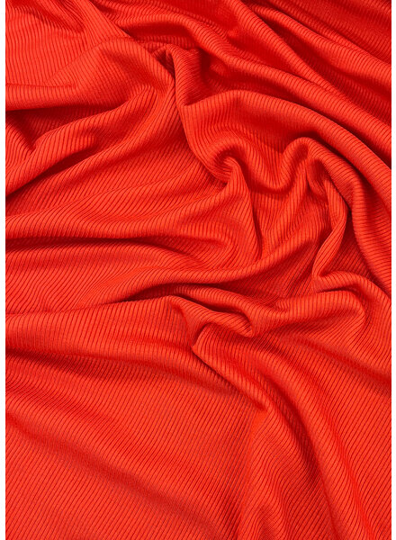 A la Ville zacht rood - viscose ribtricot
