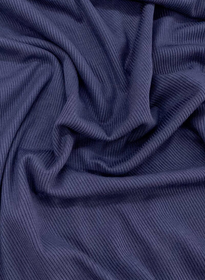 Bittoun navy ribbed - viscose jersey