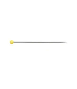 Yellow glass head pins - 43mm length 0.60mm diameter (20g)