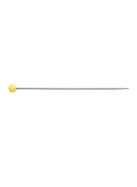 Yellow glass head pins - 43mm length 0.60mm diameter (20g)