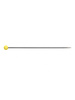 Yellow glass head pins - 43mm length 0.60mm diameter (20g)