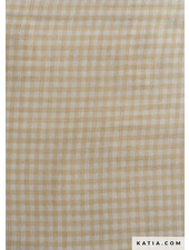 Katia fabrics mousseline organic - ecru / brown - Vichy