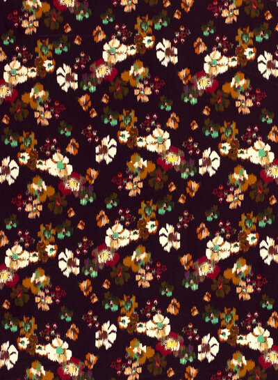 M. blurred flowers - viscose satin