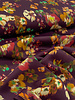 M. blurred flowers bordeaux  - viscose satijn