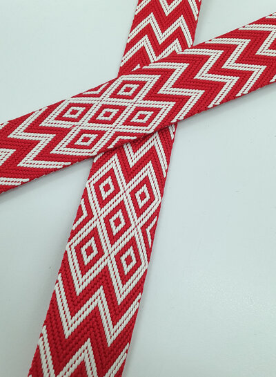 M. Chevron tassenband 38 mm - rood