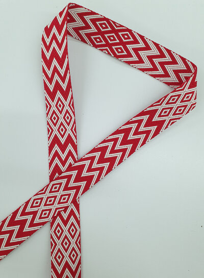 M. Chevron tassenband 38 mm - rood