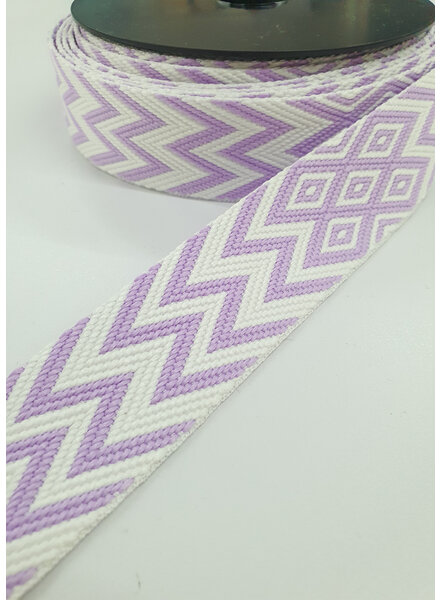 Chevron bag strap 38 mm - lilac