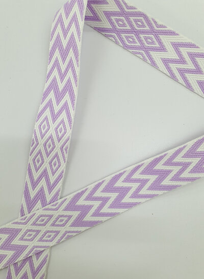 Chevron tassenband 38 mm - lila