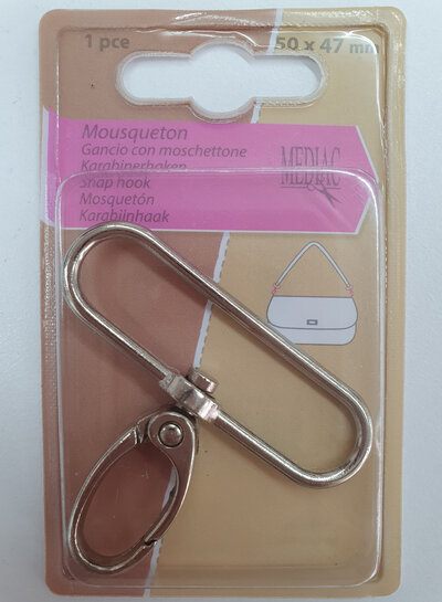 M. snap hook silver - 50 mm - 1 piece
