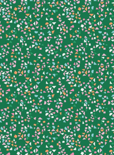 Whoopsie Daisy scattered garden green - cotton