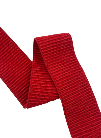 M. rood - mooie geribbelde taille elastiek - zacht maar stevig en vormvast - 45mm