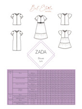 Bel'Etoile Zada jurk en blouse - volwassenen en tieners  - papieren patroon