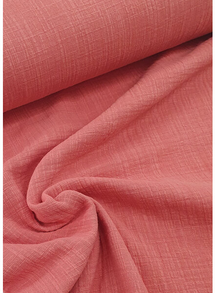 M. coral linen cotton blend double gauze / plain tetra